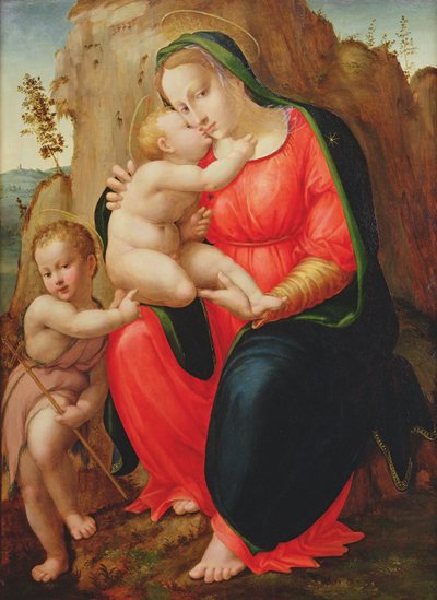 Madonna con Niño y San Juan en un paisaje de Francesco Granacci